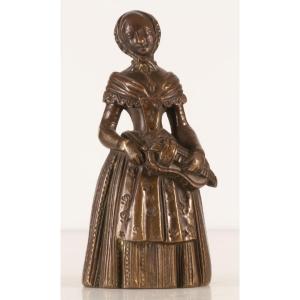 Restoration Period Bronze Hurdy-gurdy Player