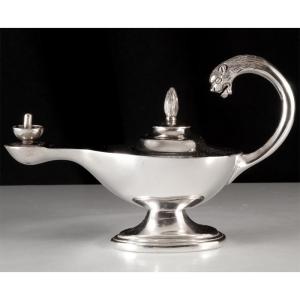 Aladdin's Oil Lamp In Solid Silver