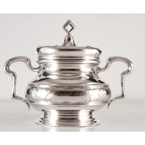 Art Nouveau Art & Craft Solid Silver Sugar Bowl