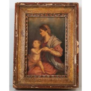 Antique Painting Of The Virgin And Child