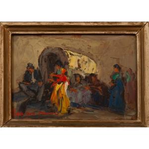 Georges Van Den Busche, Gypsy Camp, Saintes Marie De La Mer