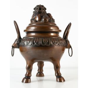 Asian Bronze Incense Burner From China And Japan