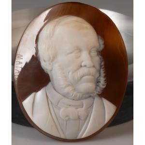 Cameo Portrait Of A Curious Man With Divergent Strabismus - Exotropia By Charles Matabon / Curiosity
