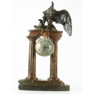 Bronze Watch Stand With An Eagle Watch With Outstretched Wings 