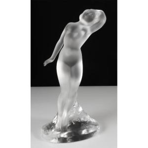 Lalique France Nude Woman "dancer With Lowered Arm"