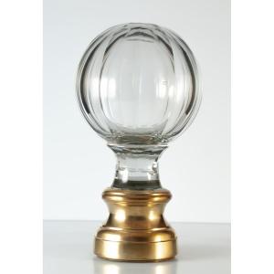 Large Faceted Crystal Stair Rail Ball H18.5 Cm