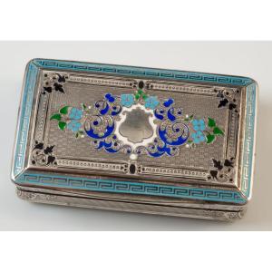 Enamelled Silver Snuffbox For Mr Latruffe Ecole Centrale