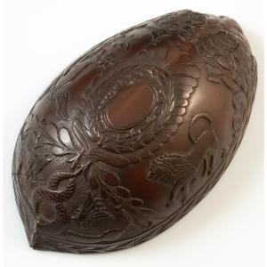 Half Corozo Nut With Naturalist Design Escutcheon