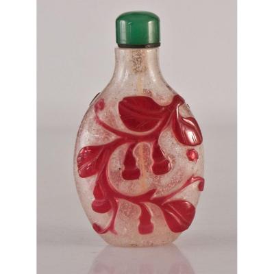 Chinese Snuff Bottle Glass Overlay Chinese Stuff Bottle