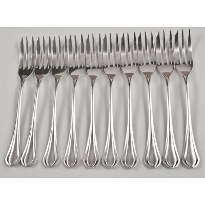 Christofle 10 Art Deco Cake Forks