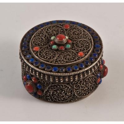 Lapis Lazuli Coral Silver Box