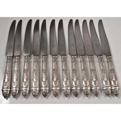 12 Empire Style Table Knives