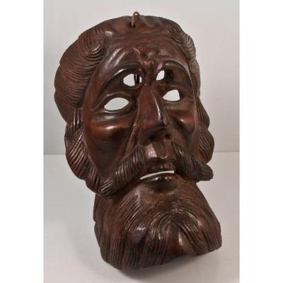 Conquistador Carved Wood Theater Mask