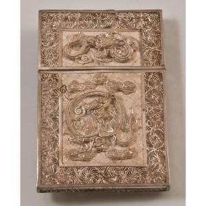 Chinese Filigree Silver Card Box / Case