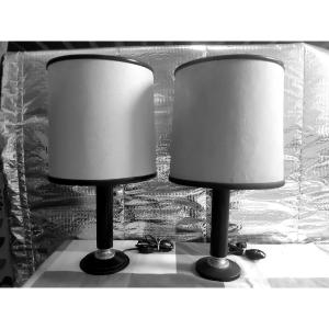 Pair Of Leather Lamps