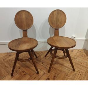 Paire De Chaises De Victor Courtray