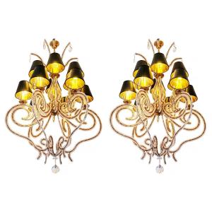 Pair Of Large French Crystal Chandeliers, Circa 1960s