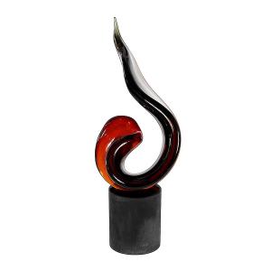 Abstract Murano Glass Sculpture Handmade In Italy, Signed Romano Dona