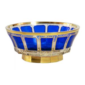 Vintage Bohemian Style Handmade Gold Glass Bowl