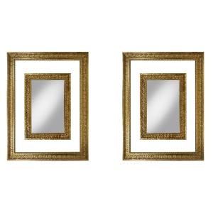 Pair Of Large Italian Hand-carved Giltwood Wall Mirrors