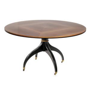 Vintage Italian Giorgetti Round Dining Table,  From The 1980s