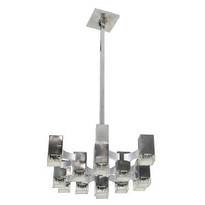 Italian Sciolari Cubic Chandelier From The Mid-20th Century, Circa 1970