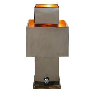 Willy Rizzo Vintage Table Lamp "love", Stainless Steel & Brass, 1970s