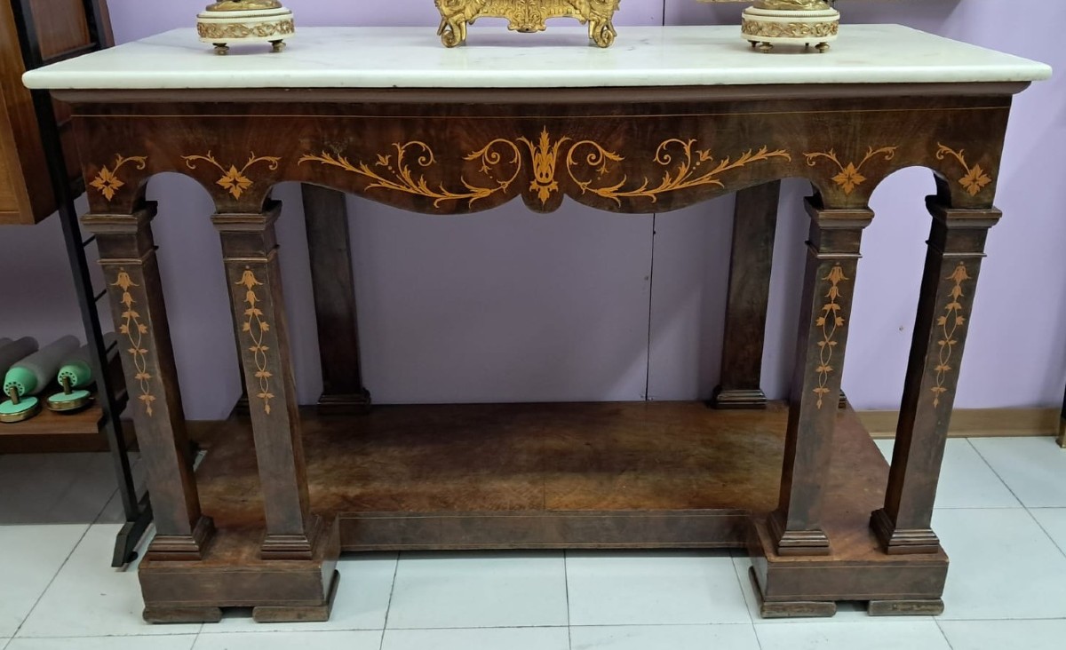 Consolle siciliana con marmo originale 