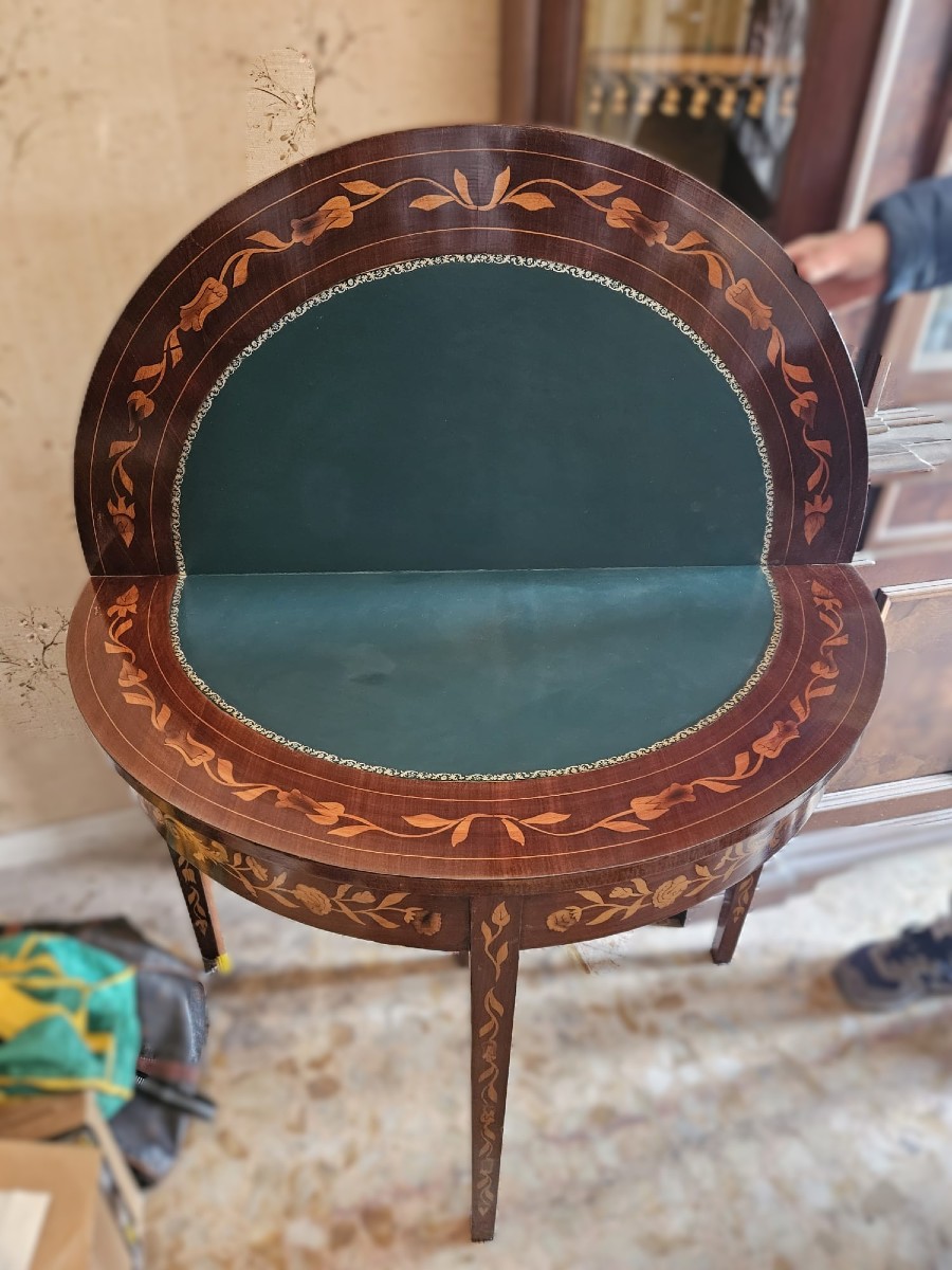 Tavolino da gioco / consolle con piano pieghevole apribile