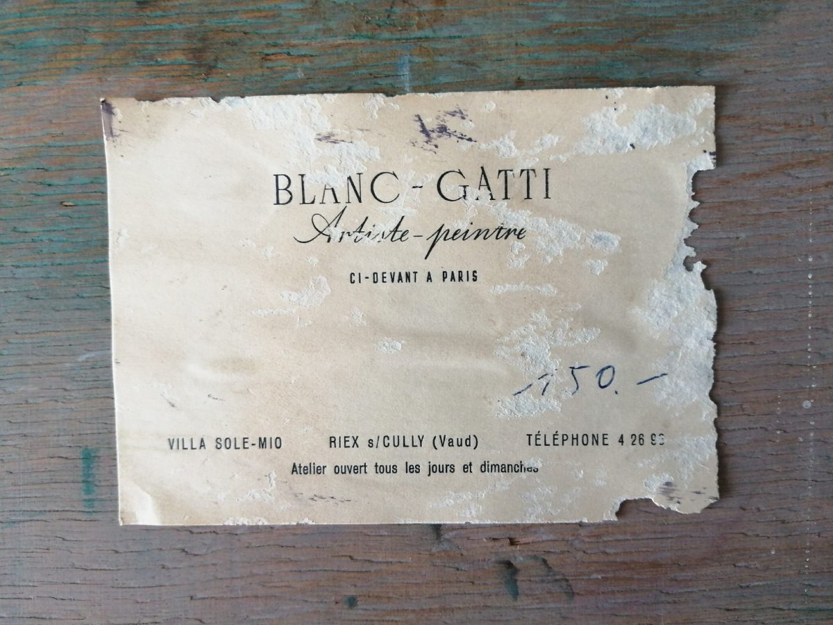 Scorcio con fiume e barca, Blanc Gatti-photo-2