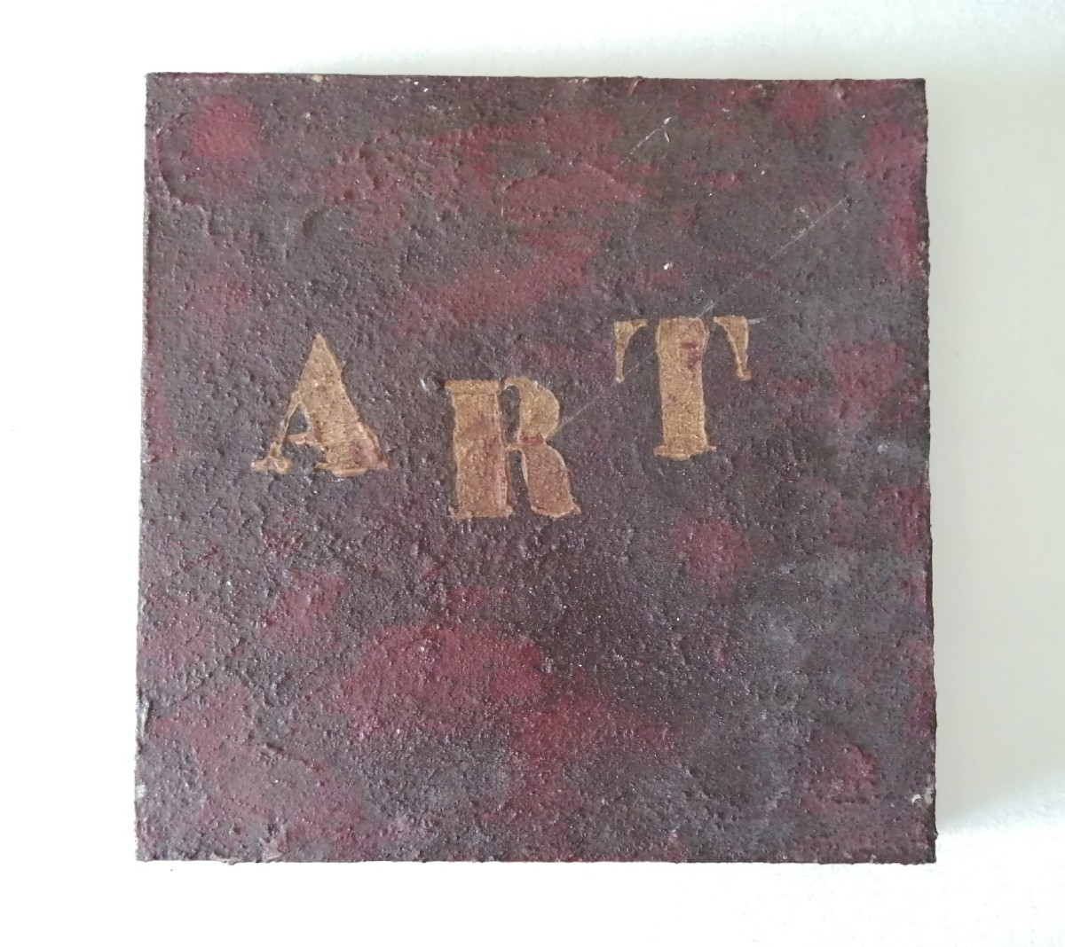 Dipinto a tecnica mista su tela, raffigurante la scritta "Art"