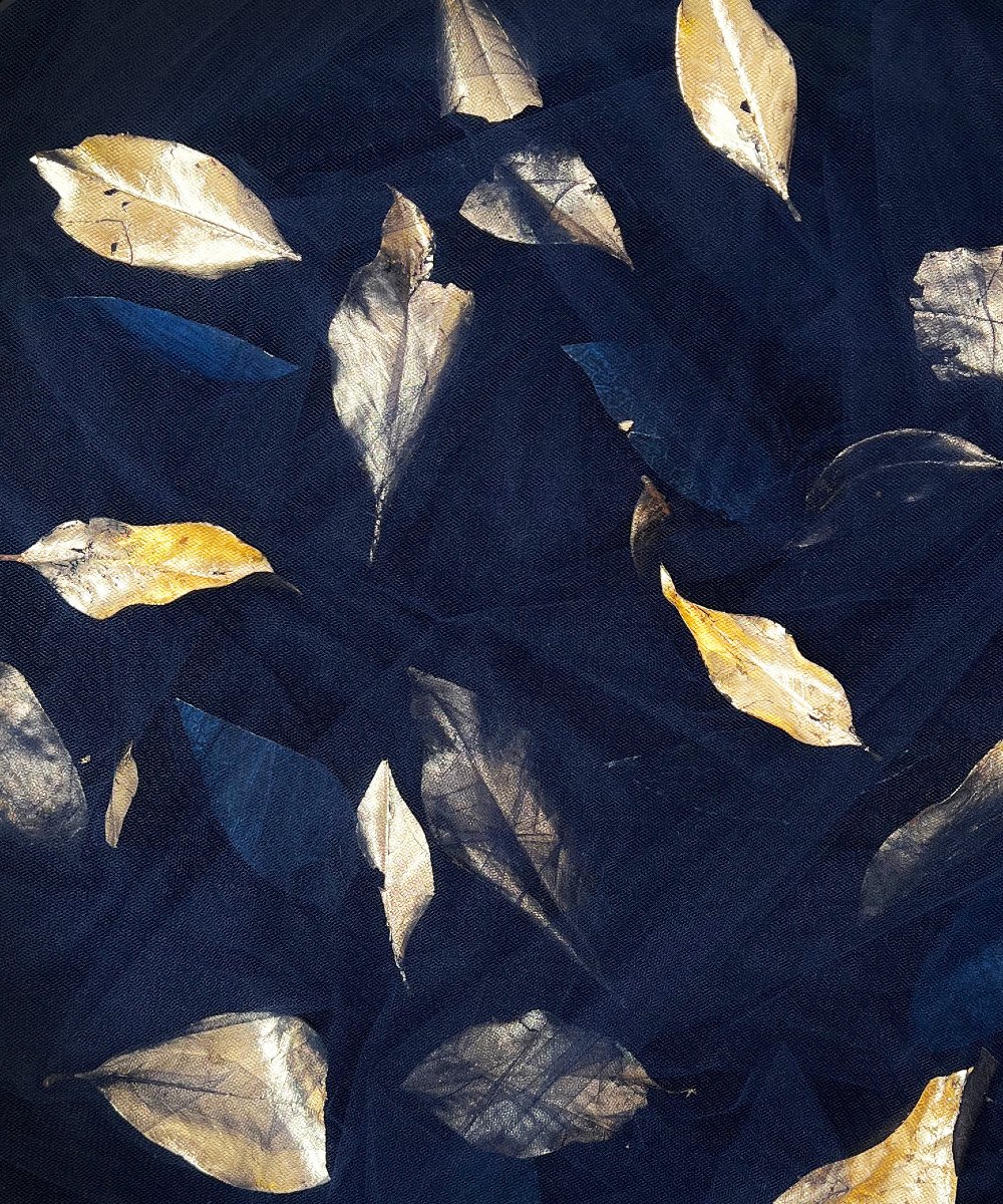 Gold Leaves -  elementi naturali, tessuto, carta, collage, acrilici, foglia oro-photo-3