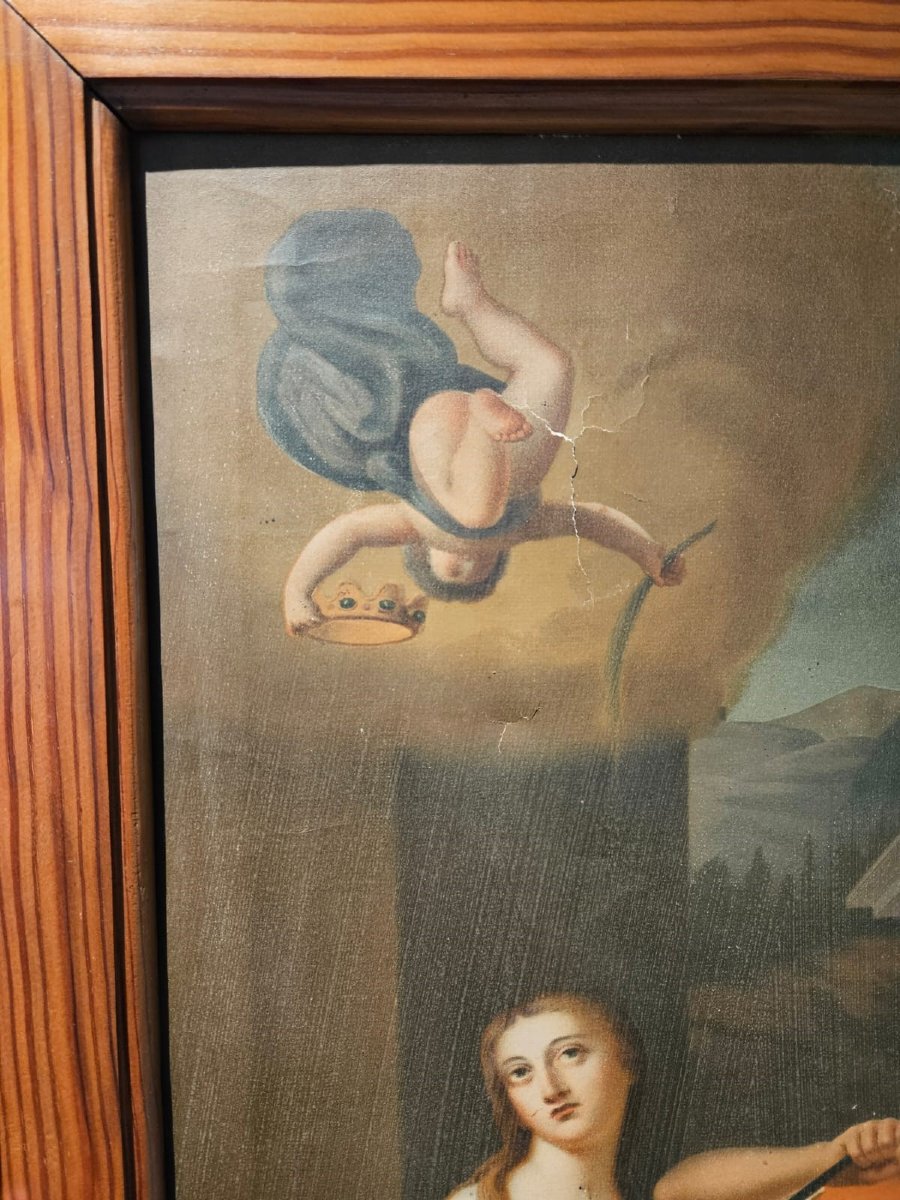 Martirio di Sant'Agata, oleografia su tela -photo-3