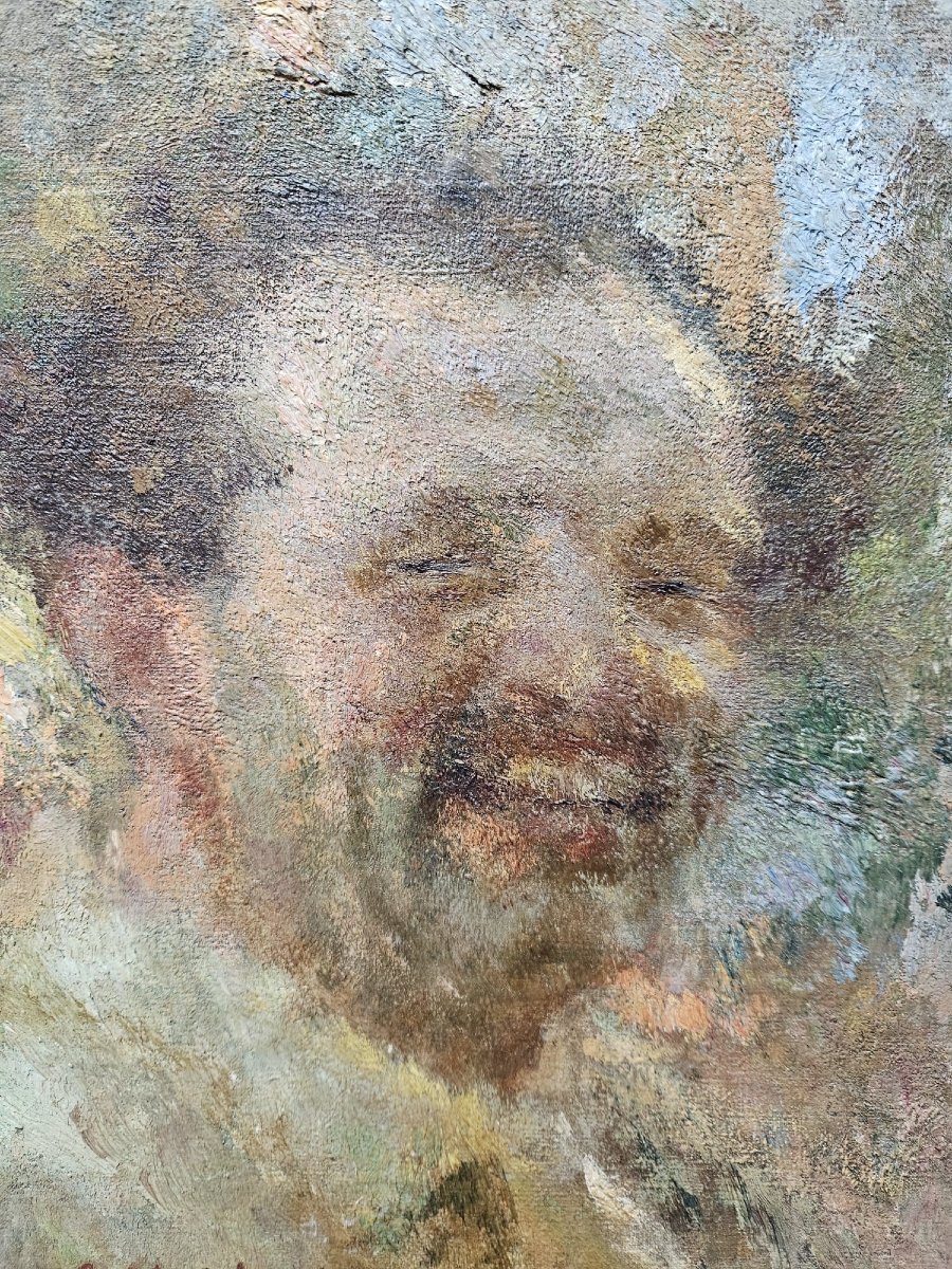 Giuseppe Maldarelli (Napoli - Napoli) Autoritratto Olio su tavola -photo-3