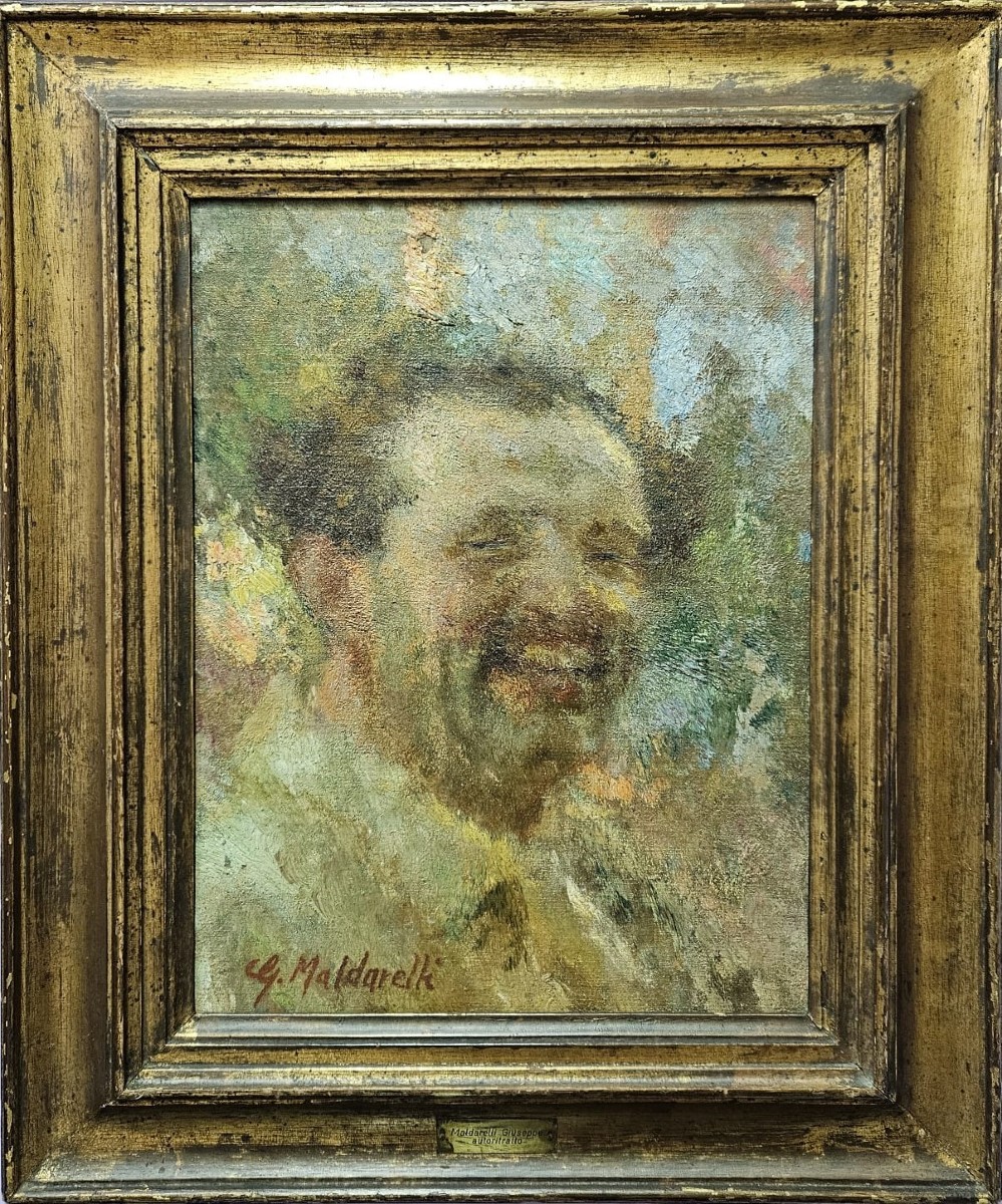 Giuseppe Maldarelli (Napoli - Napoli) Autoritratto Olio su tavola 