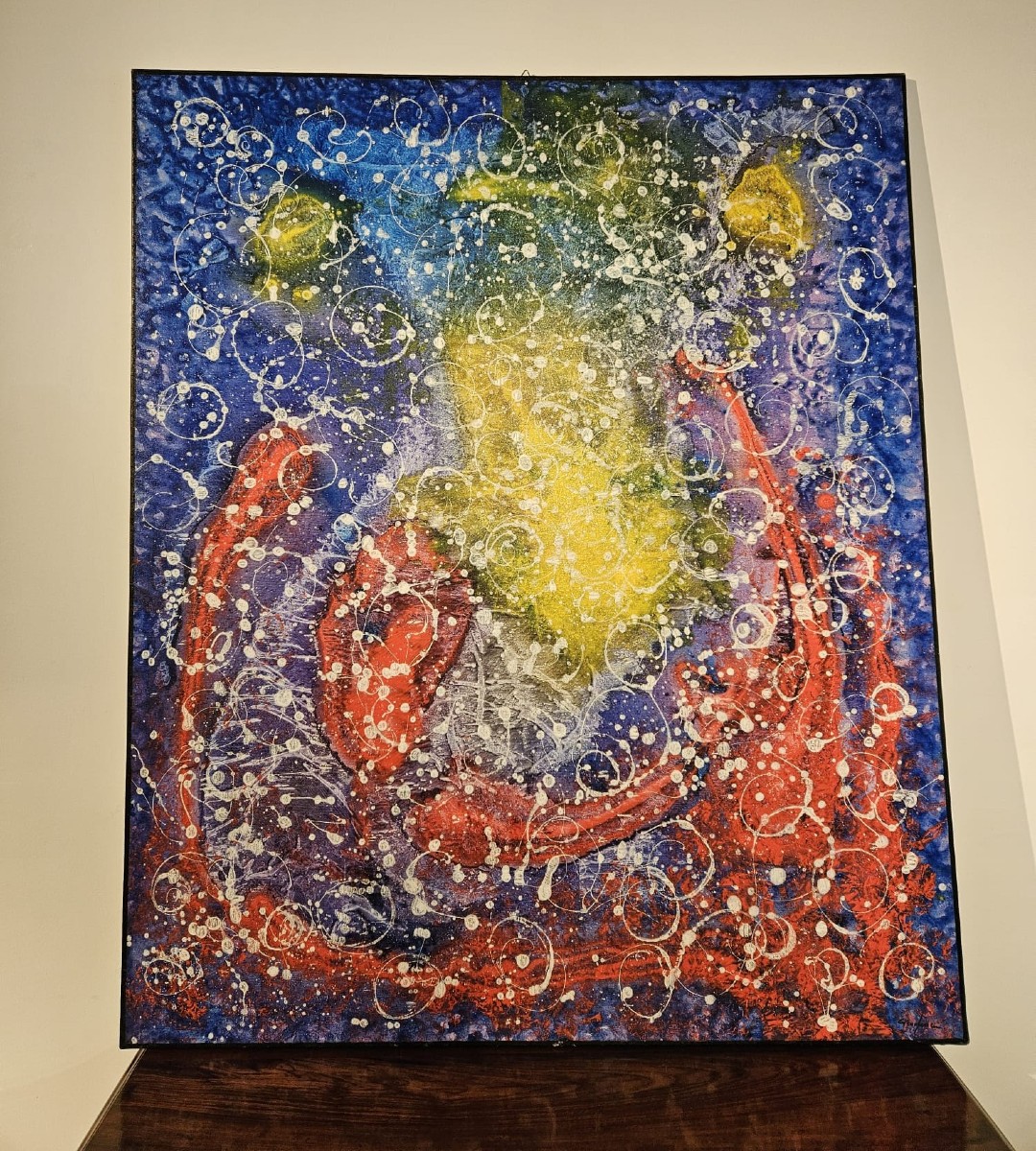 Quadro olio su tela astratto contemporaneo con autentica sul retro
