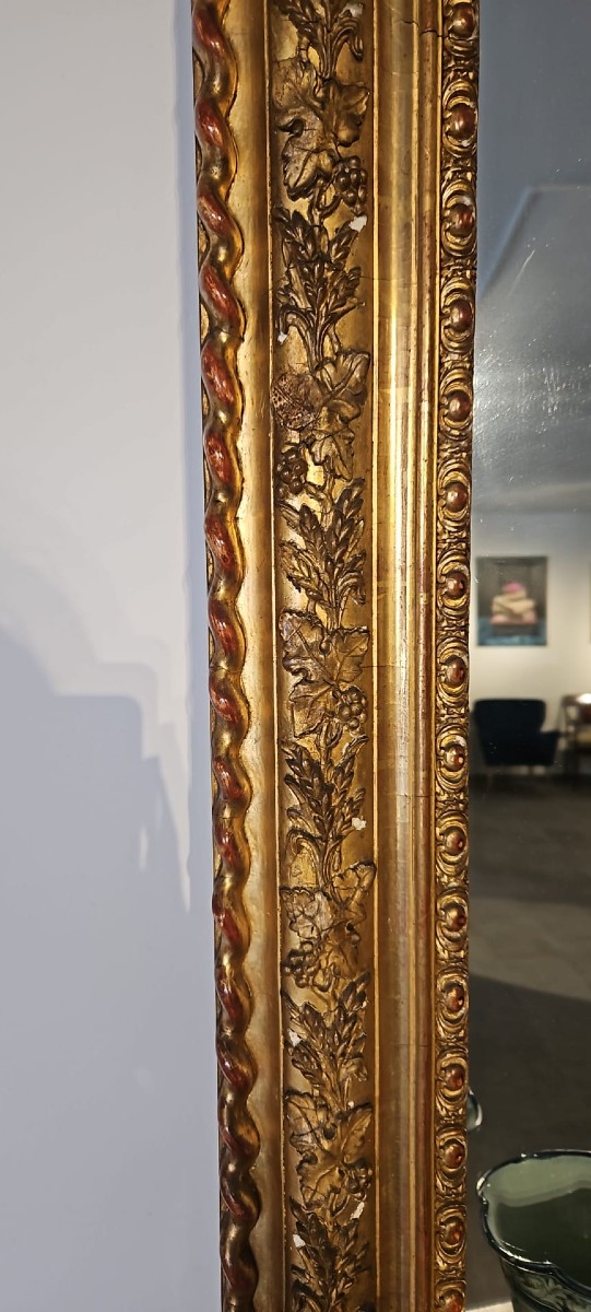 Specchiera fine '800 in legno scolpito e dorato con doratura francese -photo-3