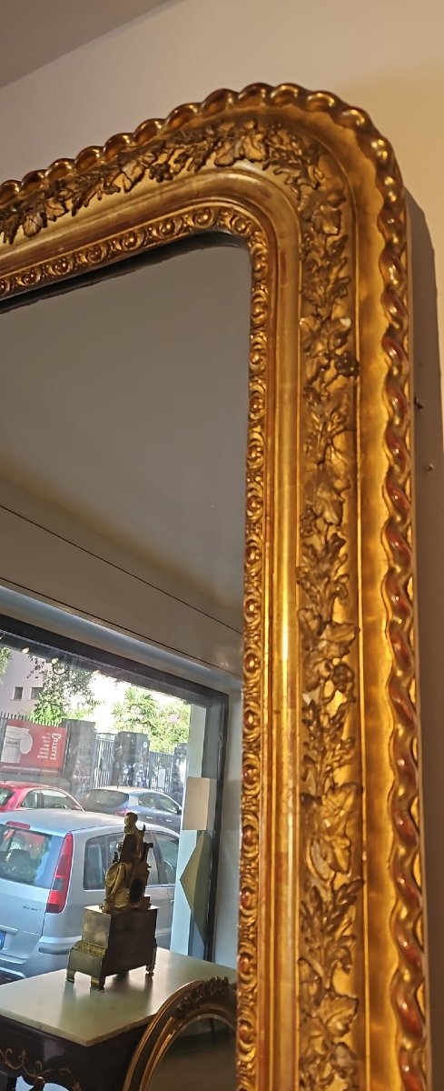 Specchiera fine '800 in legno scolpito e dorato con doratura francese -photo-1