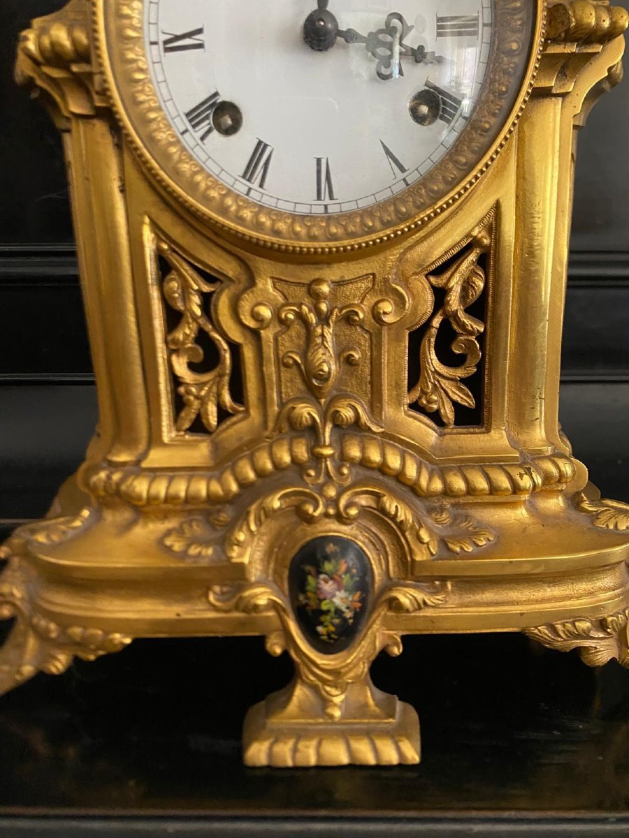 Orologio in bronzo laccato in oro-photo-2