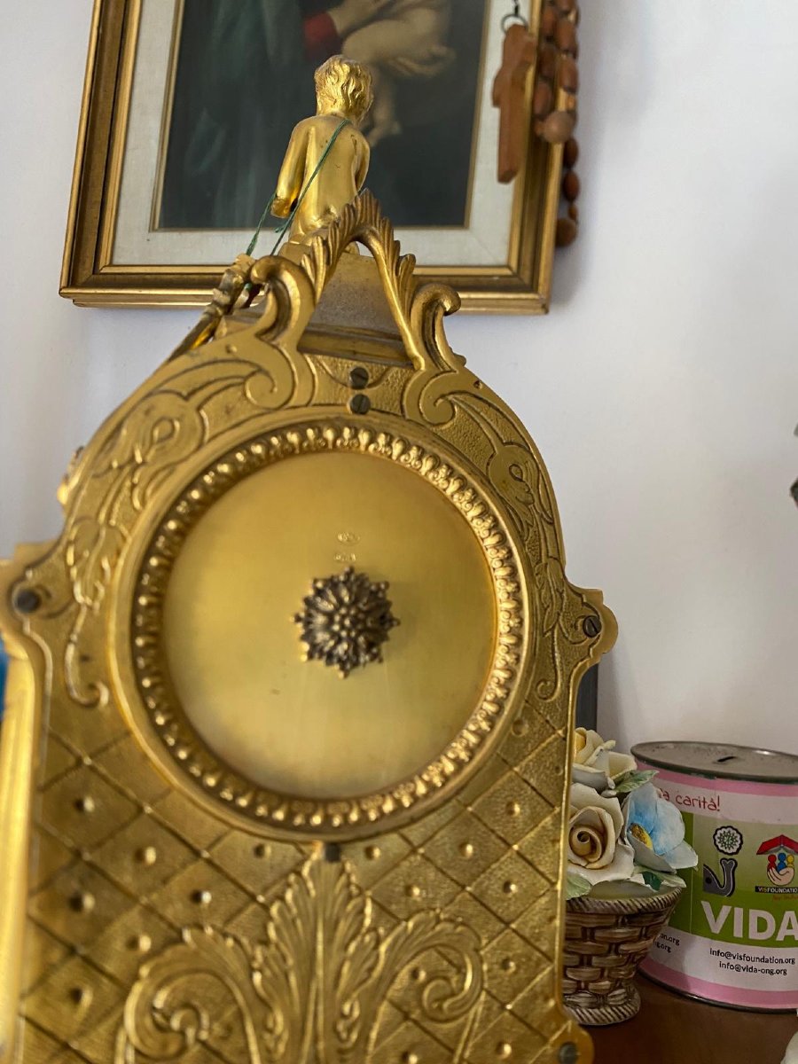 Orologio in bronzo laccato in oro-photo-3