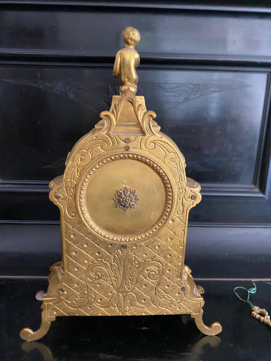 Orologio in bronzo laccato in oro-photo-2