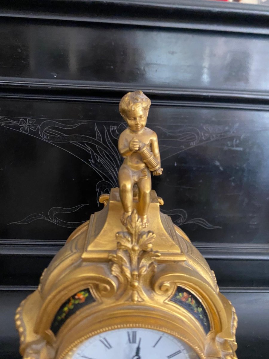 Orologio in bronzo laccato in oro-photo-4