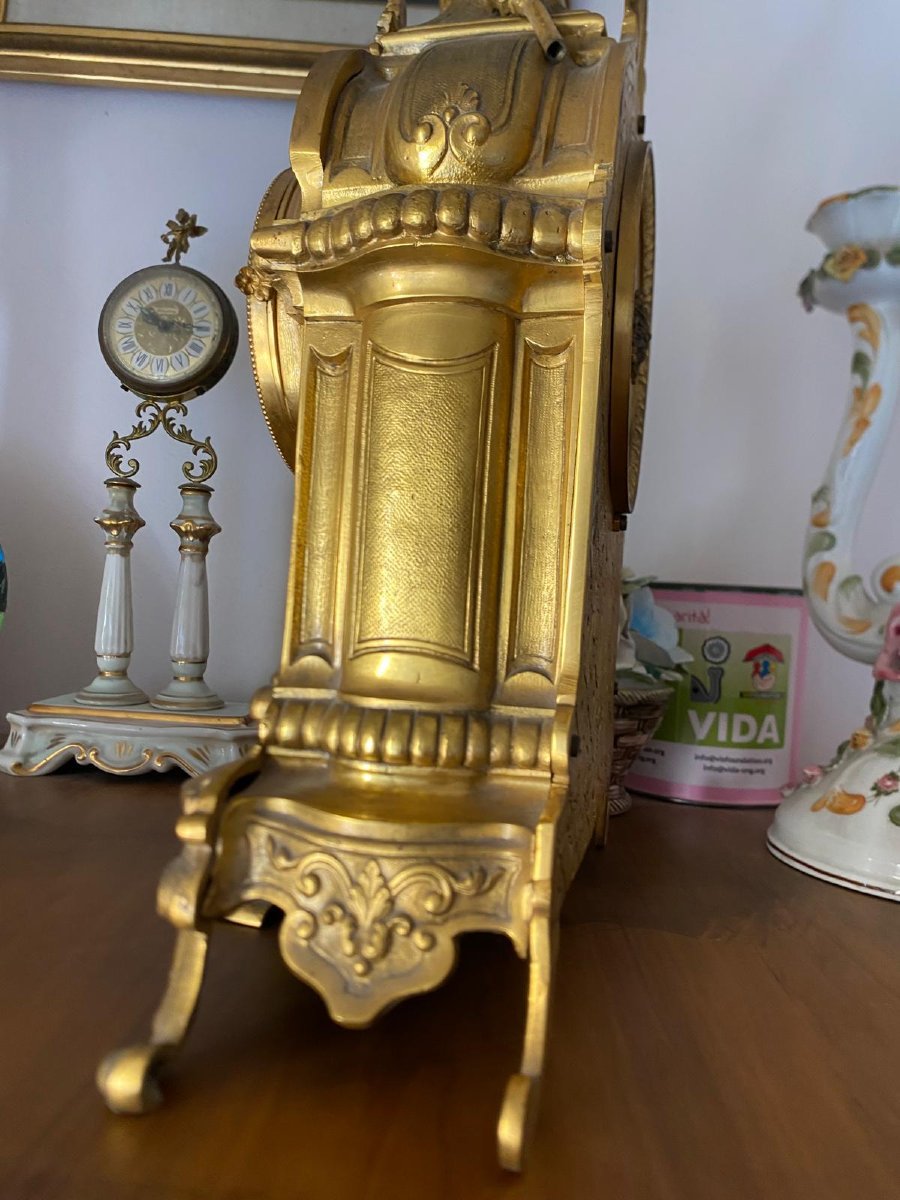 Orologio in bronzo laccato in oro-photo-8