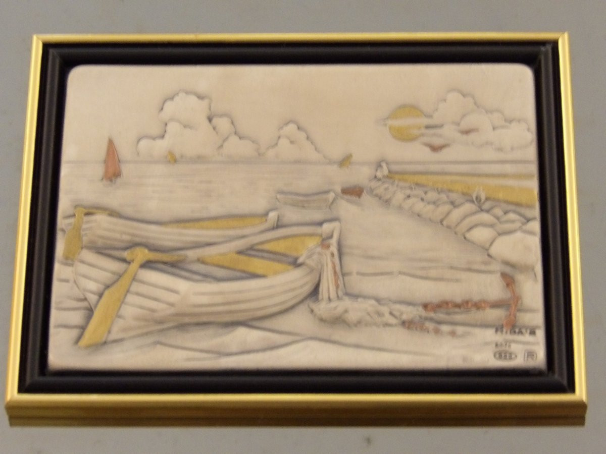 Bassorilievo su lastra argento dipinto a mano realizzato dal Lamberto Moroni-photo-3