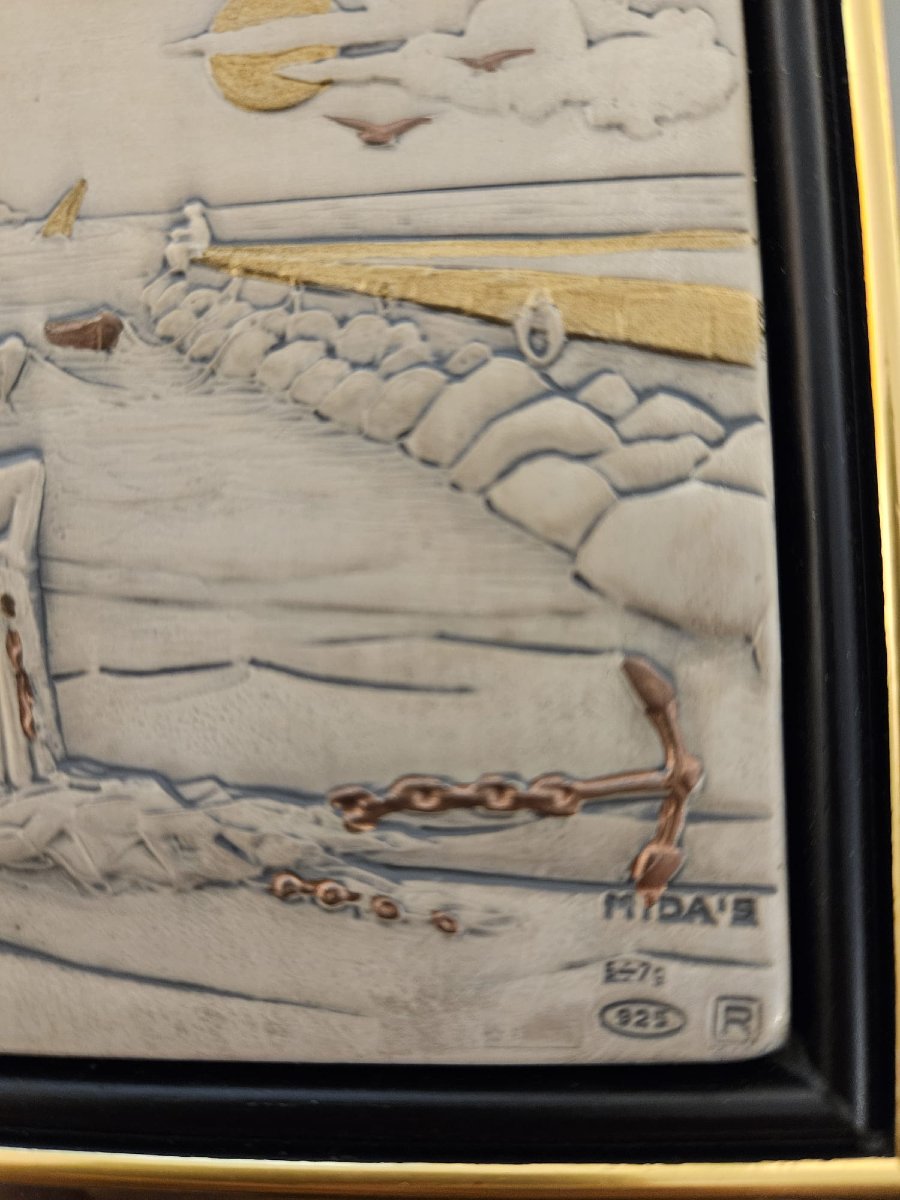 Bassorilievo su lastra argento dipinto a mano realizzato dal Lamberto Moroni-photo-2