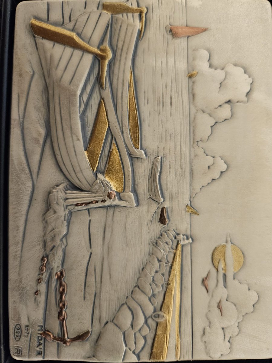 Bassorilievo su lastra argento dipinto a mano realizzato dal Lamberto Moroni-photo-3