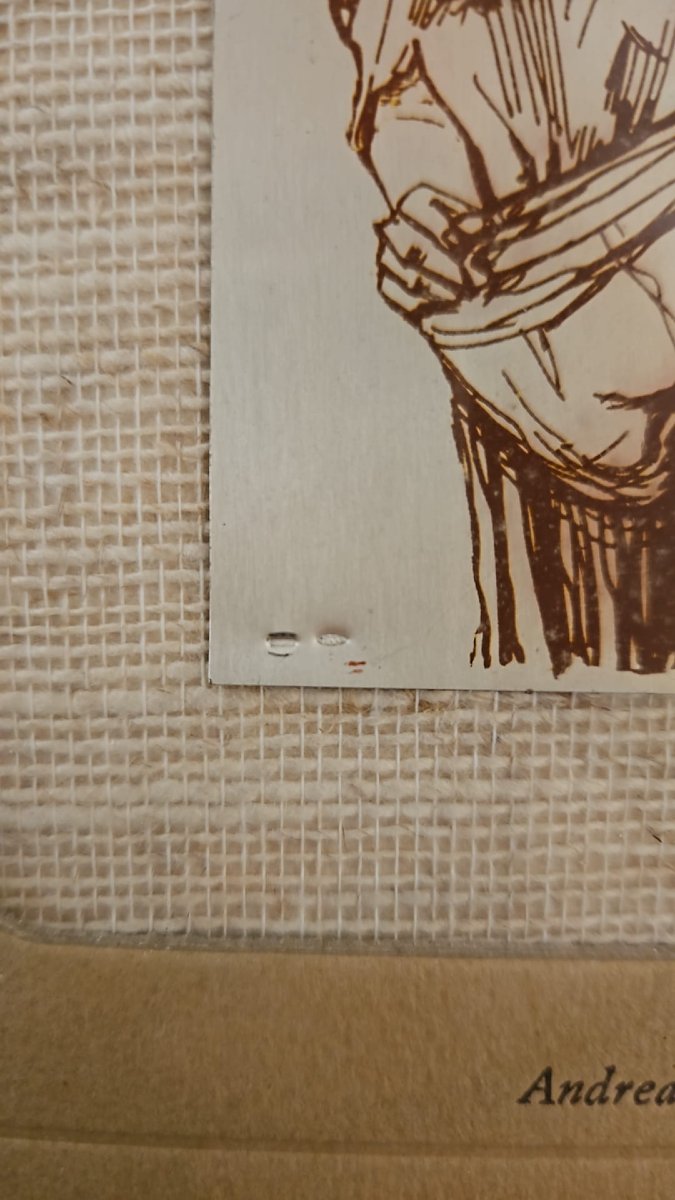 "Modella", incisione su lamina in argento 800 in 999 esemplari-photo-1