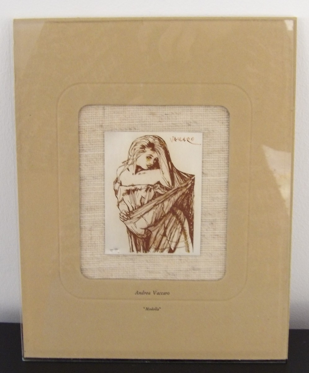 "Modella", incisione su lamina in argento 800 in 999 esemplari