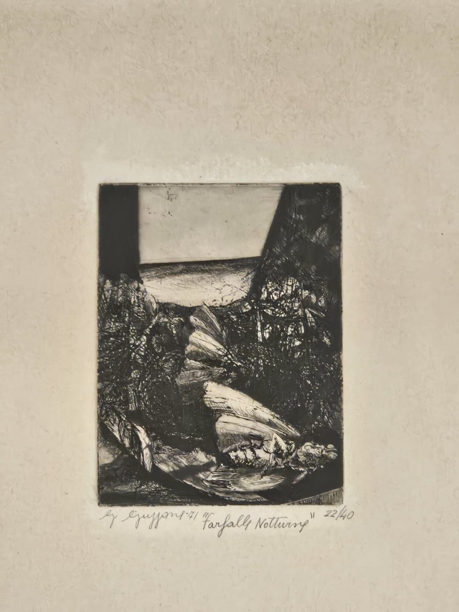 Trittico "Farfalle notturne" composto da n.3 stampe firmate Guzzone-photo-3