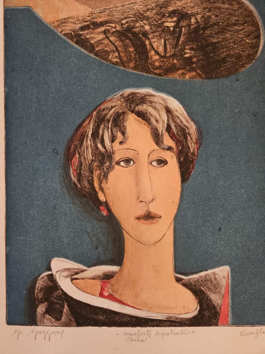 "Il sogno" Acquaforte - china dell'artista Giuseppe Guzzone-photo-3